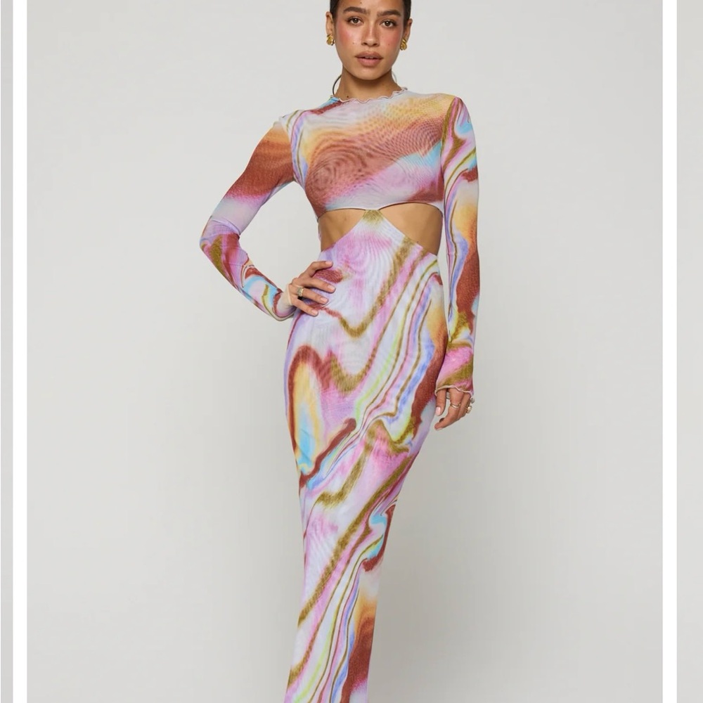 Colorful Abstract Long Sleeve Dress